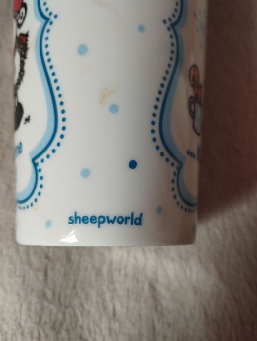 Kubek z przykrywką do kawy herbaty porcelana sheepeworld