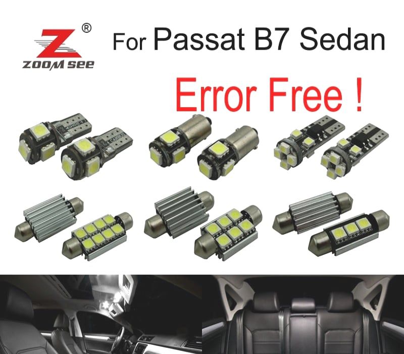 KIT COMPLETO DE 18 LÂMPADAS LED INTERIOR PARA VOLKSWAGEN VW PASSAT B7 SEDÁN 2012-2015