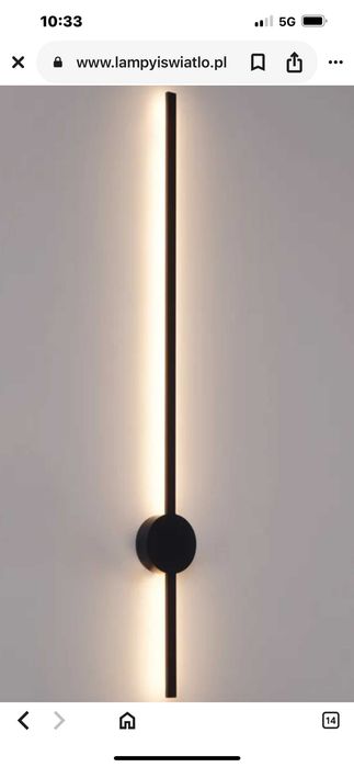 kinkiet czarny led  120 cm