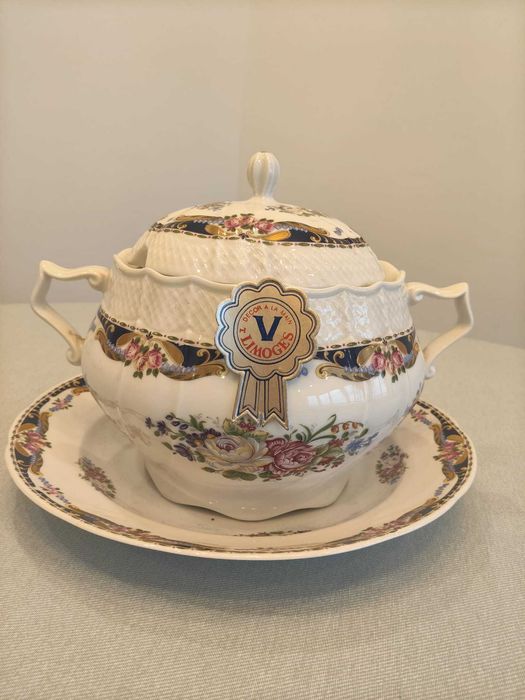 Terrina VIZAVI NOVO - Porcelana Floral e Dourado