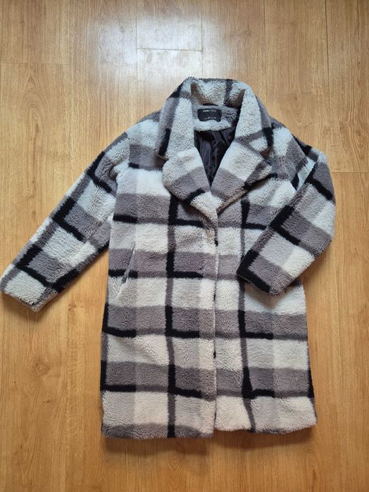 Płaszcz tedy coat w kratę oversize rozmiar S