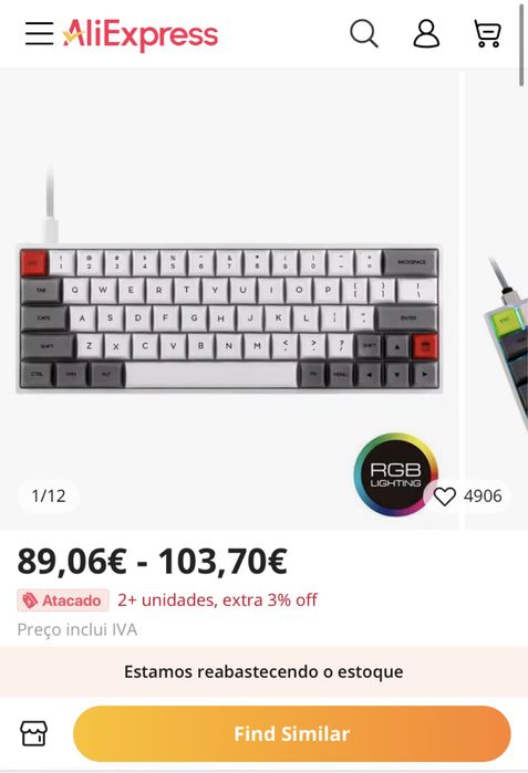 Teclado mecânico/Mechanical Keyboard: epomaker skyloong sk64