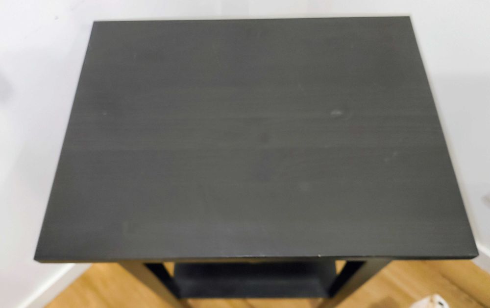 Mesas de Cabeceira / Apoio IKEA HEMNES (Preto/Castanho) em Madeira Maciça