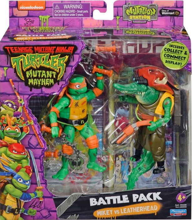 Набір TMNT Battle Pack: Michelangelo vs. Leatherhead