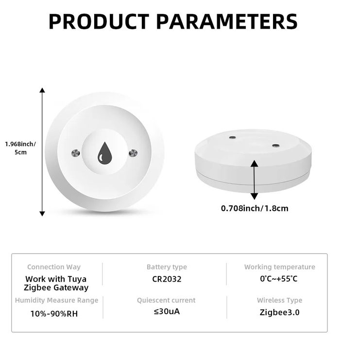 Sensor  inundação/água (Novo) Tuya zigbee
