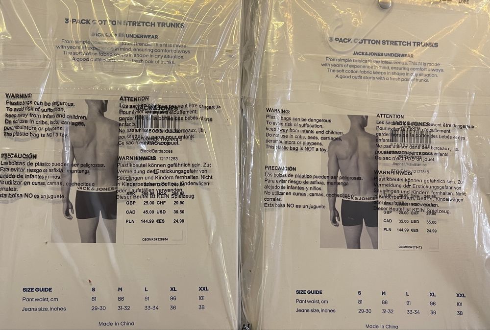 Bokserki Jack&Jones, męskie, rozmiar L. Nowe. 3pak