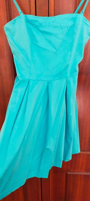 Vestido de Baile Curto Azul M Bershka