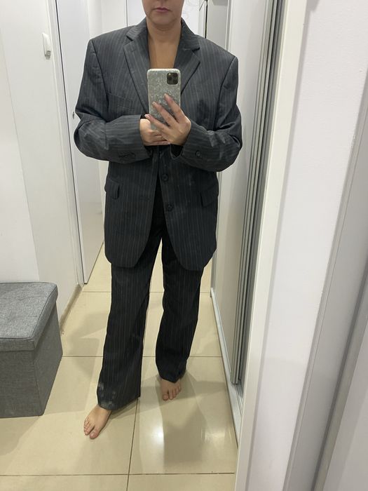 Grafitowy garnitur wełniany xl Sunset suit męski