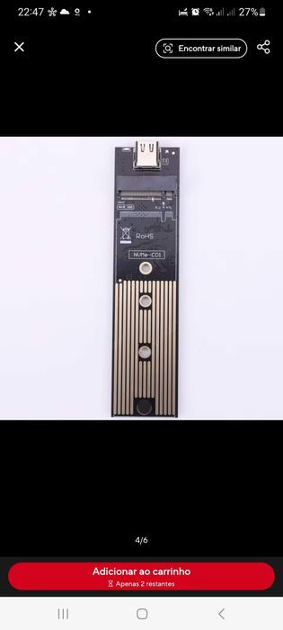 Caixa  para Disco Sata M2