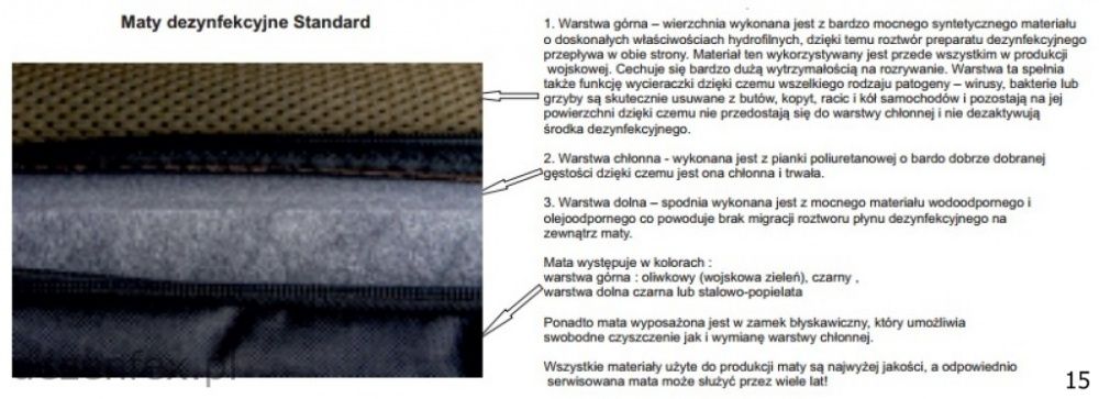 Maty;mata dezynfekcyjna;dezynfekcji 400x70x5cm WYSYŁKA GRATIS DEZENFEX