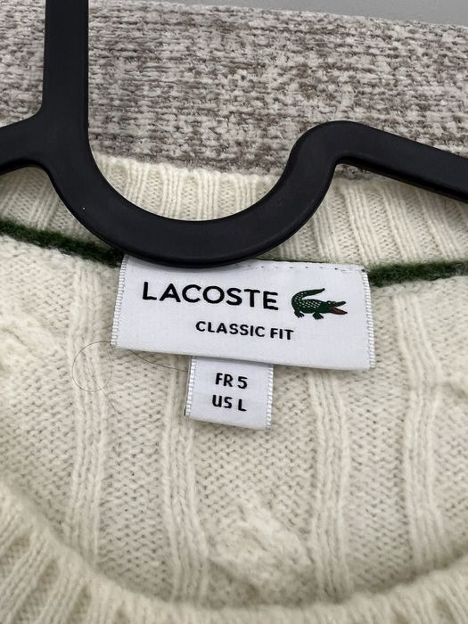 Camisola Lacoste Cable Knit Branca/Cru (Tamanho L / FR 5) – Original