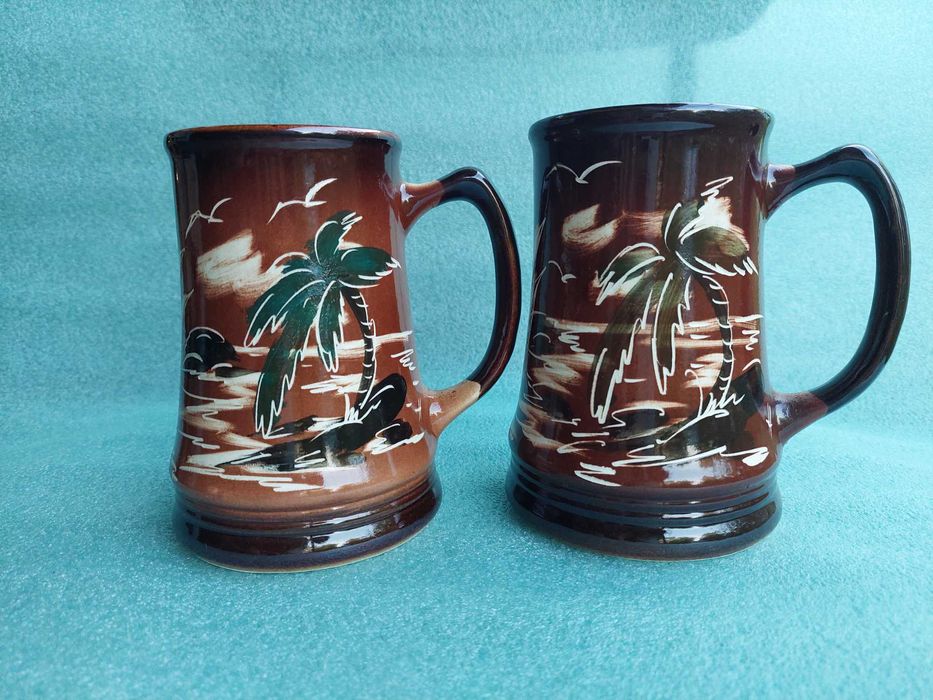 2 пивные глиняные кружки 0,5 л. НОВЫЕ.