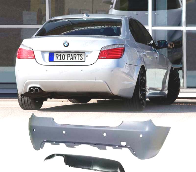 KIT CARROÇARIA BMW E60 03-07 LOOK M5 PDC SRA DUPLA SAIDA + NEVOEIROS