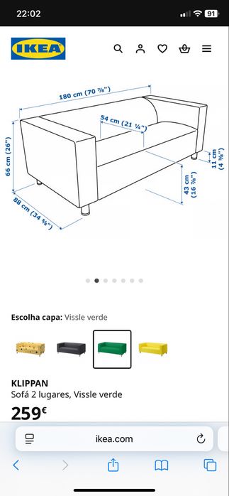 Sofa Ikea Klippan verde oliva