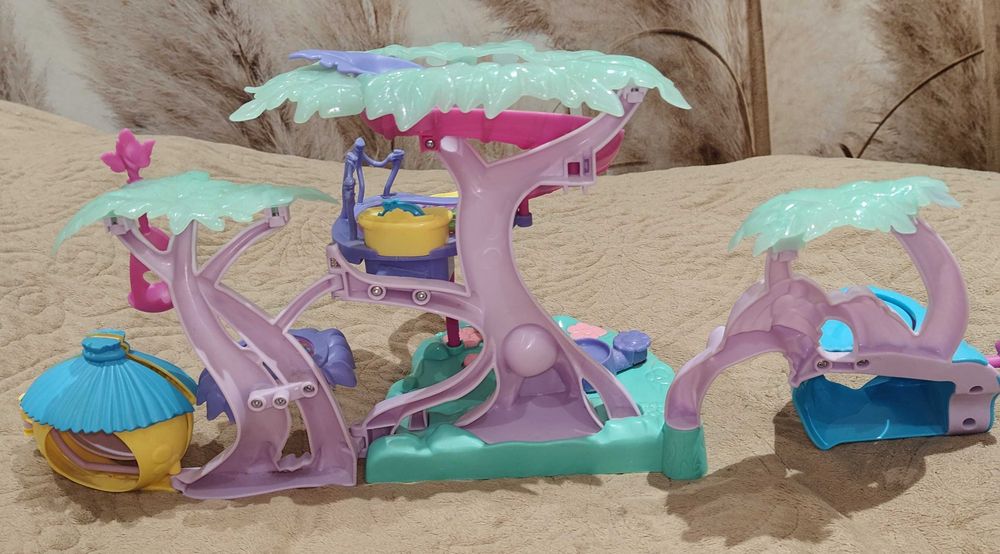Zoobles Treehouse, domek rozkładany, huśtawka, hamak, dla petshop, dla mojipops