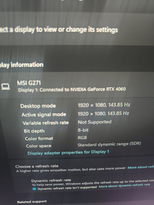 Monitor MSI Optix G271 27" LED IPS FullHD 144Hz FreeSync