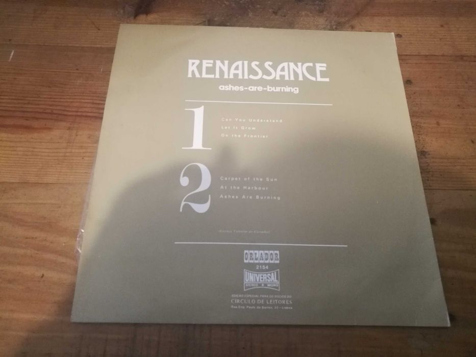 RENAISSANCE (PROG -Ashes Are Burning (Ed Circulo Leitores - 1977) LP