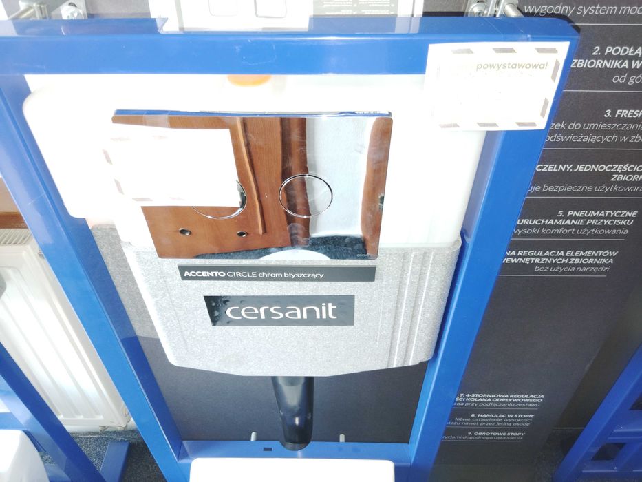 stelaż poddtynkowy wc z miską city oval i przyciskiem Cersanit