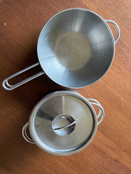 Tachos de cozinha para criança em aço