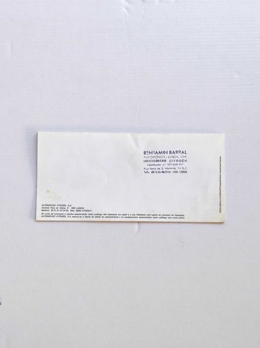 Antigo catálogo cores estofos carroçaria automóvel Citroën 1988