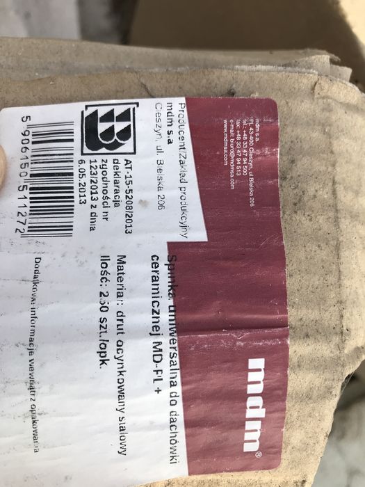 Spinka uniwersalna do dachówki ceramicznej