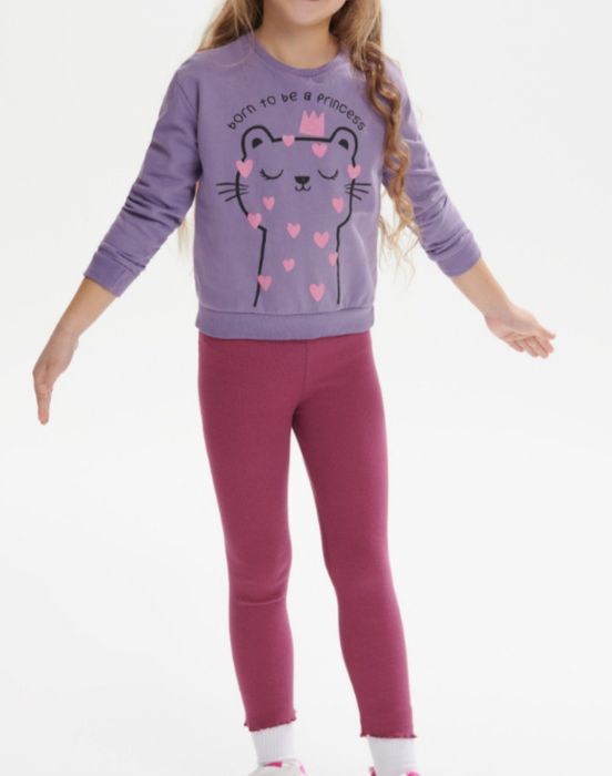 Nowy komplet dla dziewczynki bluza i legginsy rozm. 140