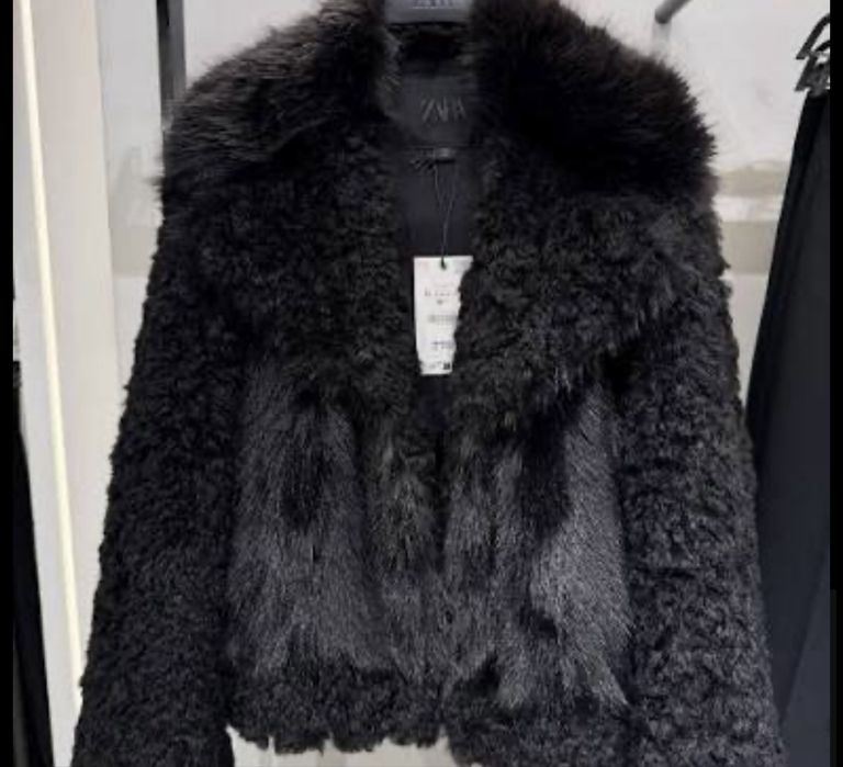 Шуба Zara под мех козы