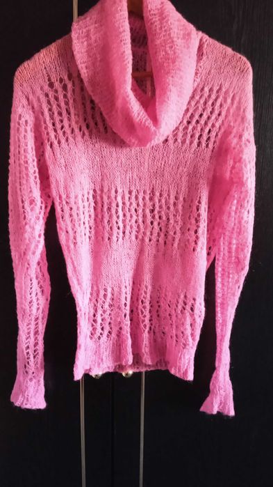 Светр павутина ручної роботи з коміром хомут.