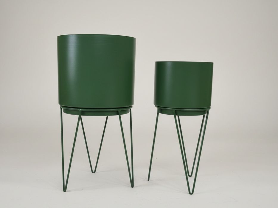 NOWY ZESTAW - Kwietnik metalowy loft, stojak + doniczki na kwiaty