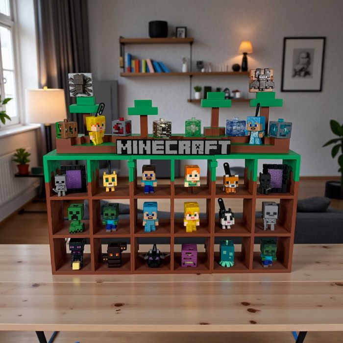 Стенд Тримач для Фігурок Kinder Joy Minecraft з Гри Майнкрафт Полиця