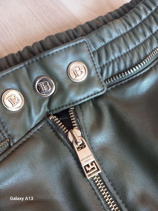 Balmain spodnie damskie skórkowe S