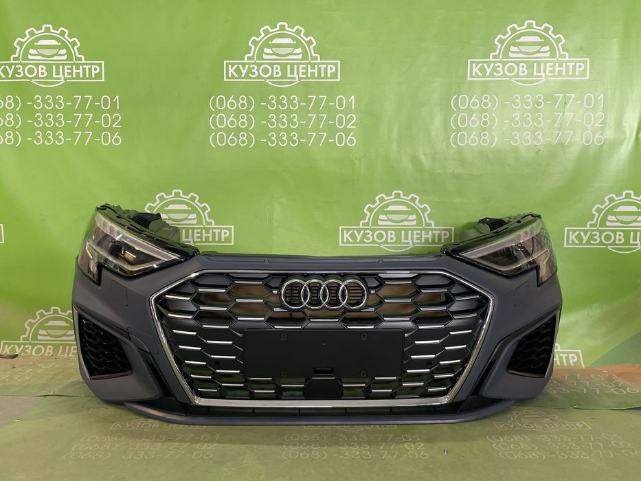 Бампер передній s-line Audi A3 8y 2021 2022 2023 2024 ауди ауді а3 бампер слайн фара фари фары