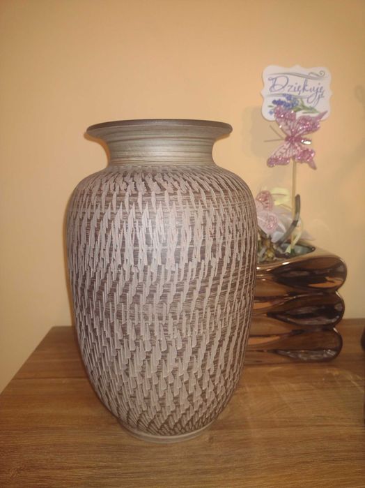 Piękny duży wazon gliniany - Vintage / Retro