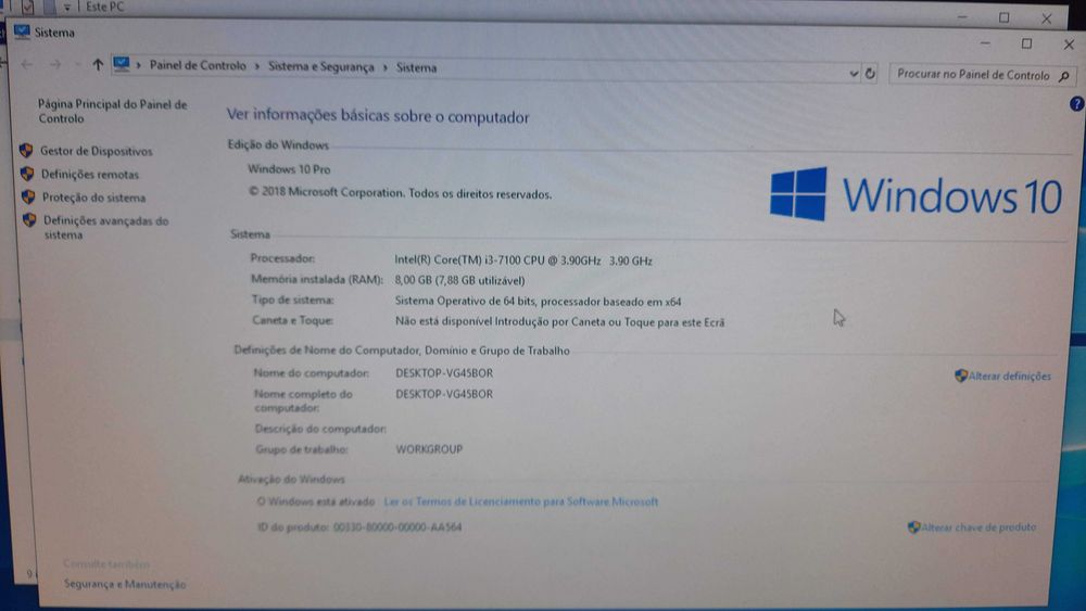 Computador de mesa I3 7ª geração 8GB RAM 500 GB Disco + Monitor