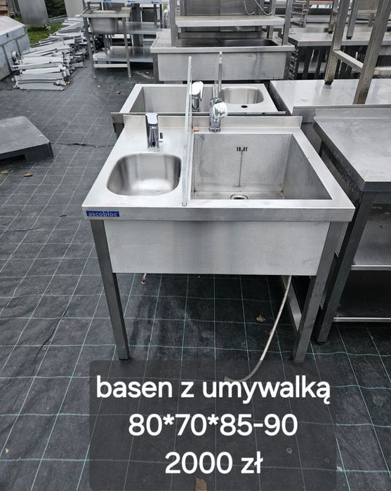 Zlew z umywalką, basen gastronomiczny, zlew dwukomorowy