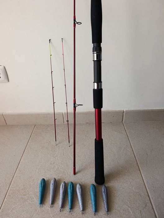 Cana pesca embarcada Hiro MK3 2.50 m + chumbadas