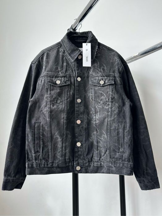 Оригінальна джинсова куртка тракер Han Kjobenhavn Laser Tribal Denim Jacket Black Washed