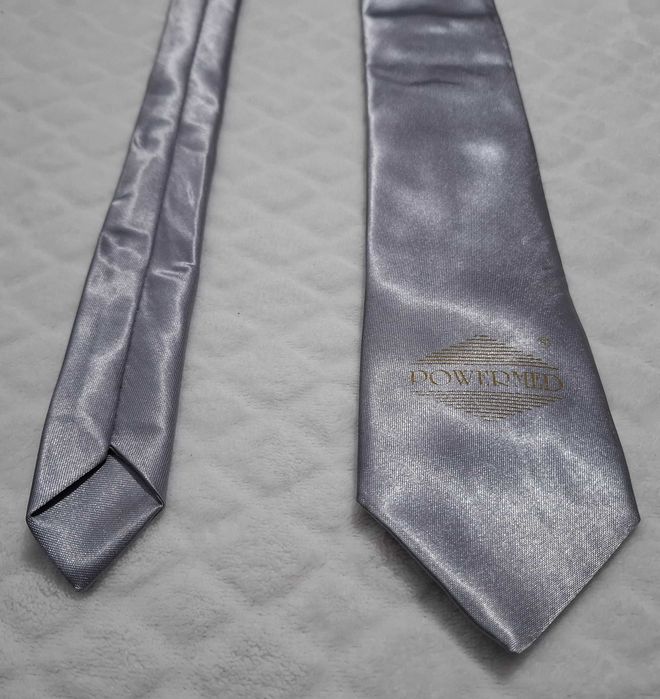 Krawat srebrny Alberto, Powermed, 7,3cm, 150cm (Odzież)