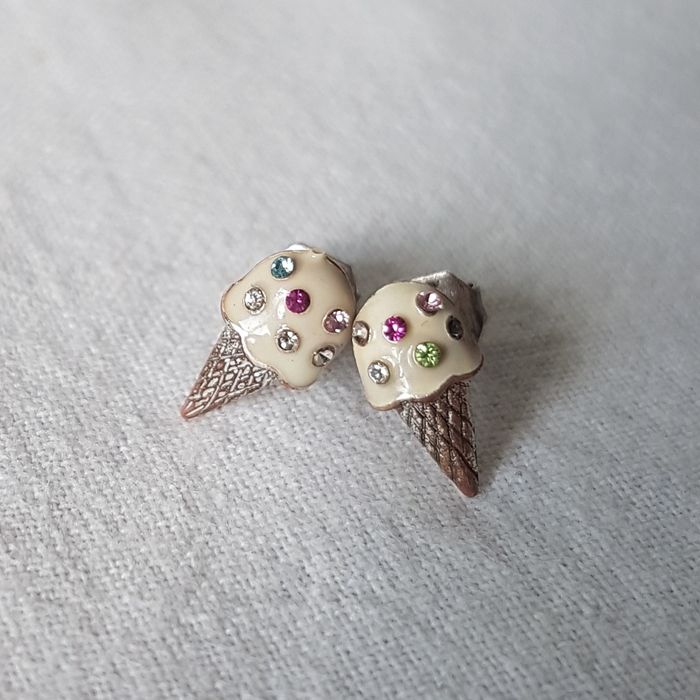 Kolczyki lody w rożku
