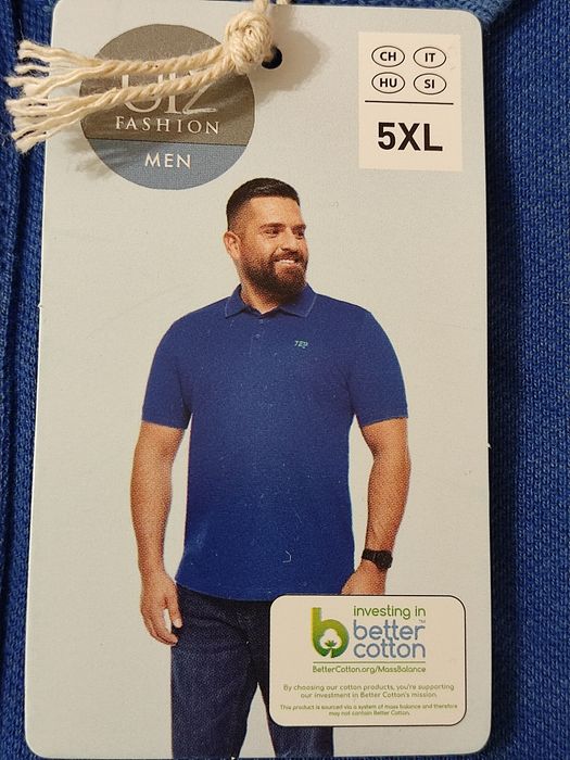 Большой размер. Мужская  Футболка поло  синяя.