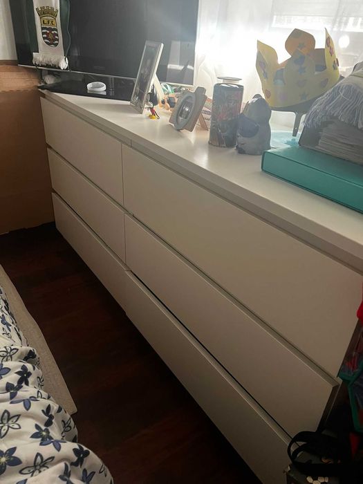 Cómoda MALM IKEA, 6 Gavetas, Branca