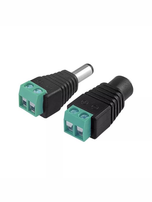 Pack 2 Conector DC macho fêmea