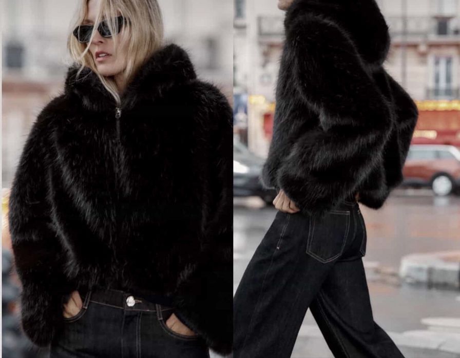 Шубка Zara  оригінал р XS чорного кольору