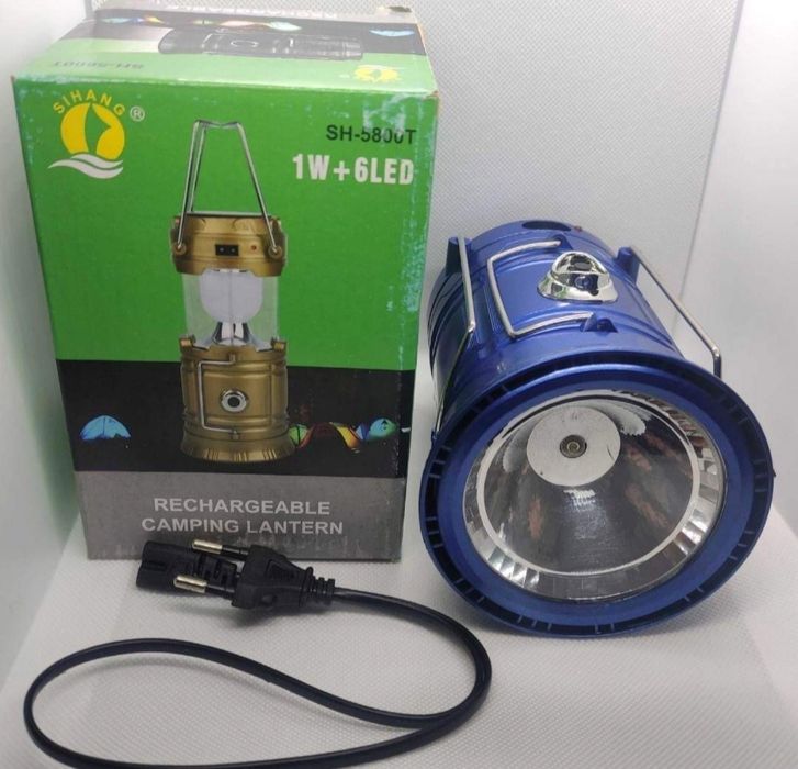 Лампа Ліхтар кемпінговий світлодіодний із сонячною панеллю SH-5800T US