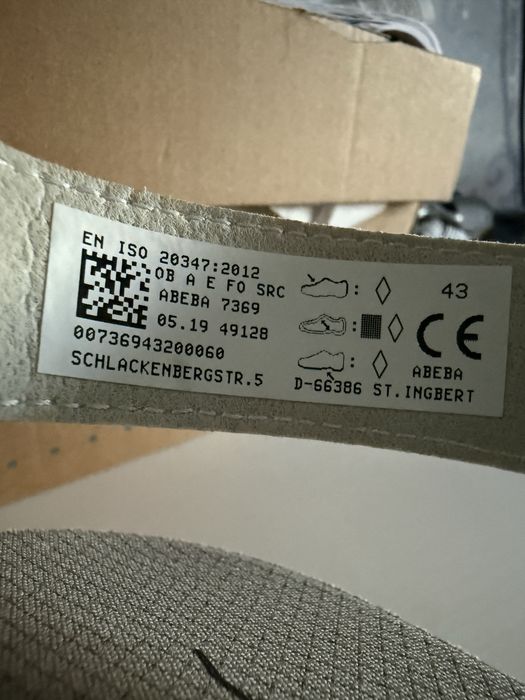 ABEBA 7369 Dynamic ESD białe chodaki sandały  roz43