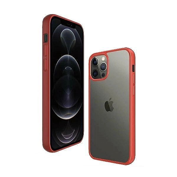 Etui PanzerGlass ClearCase na iPhone 12 Pro Max - przezroczysto-czerwo