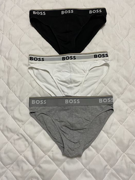 Труси BOSS 3-Pack Brief Power White/Grey/Black, S, 44