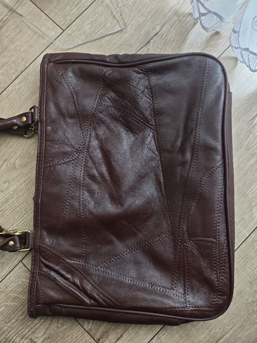 Czekoladowa torebka damska skórzana shopper vintage retro style