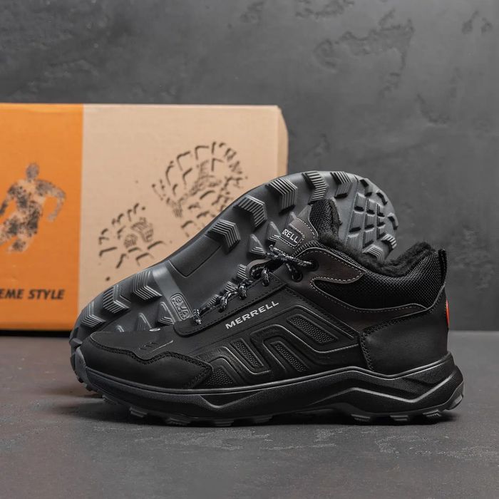 Черные зимние кроссовки Merrell кожаные ботинки
