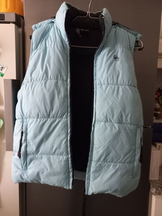 Casaco azul acokchoado forrado a flanela preta